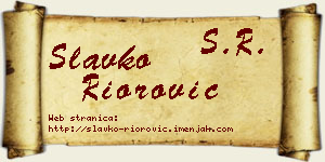 Slavko Riorović vizit kartica